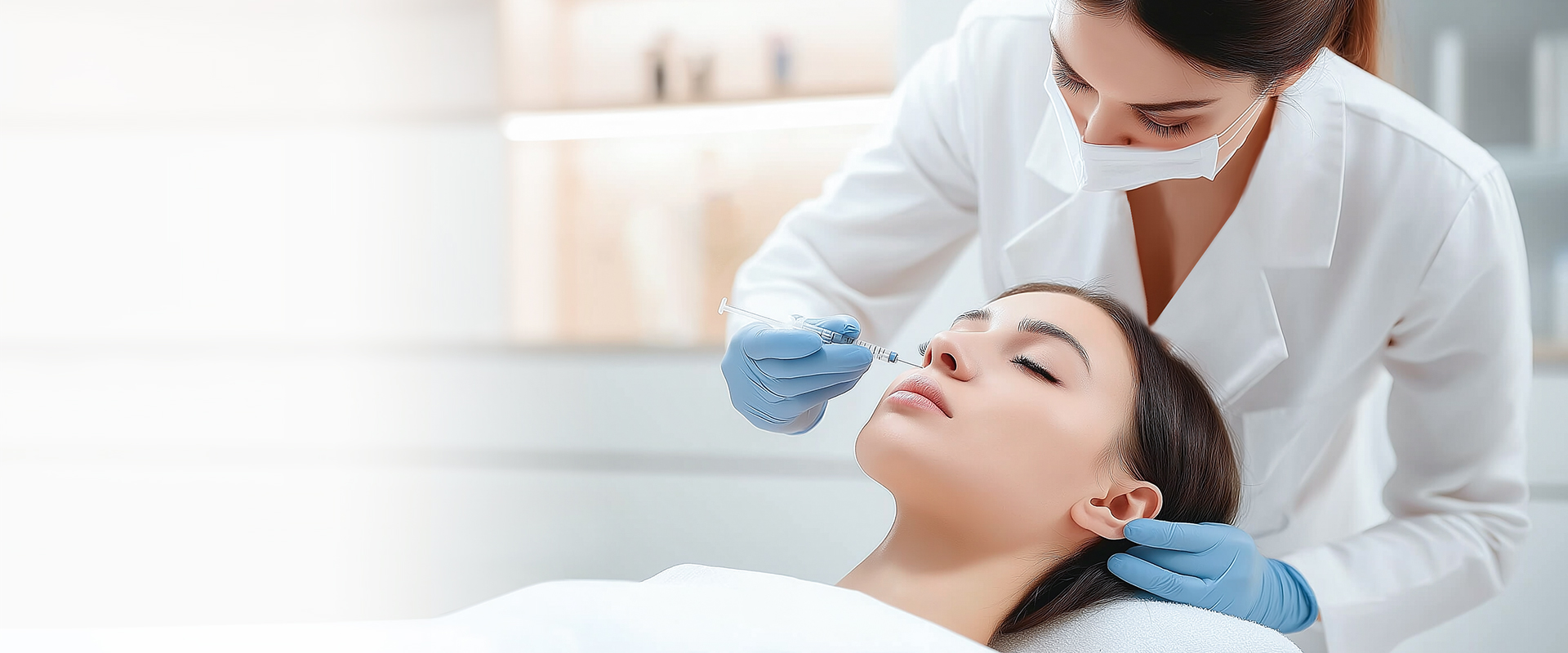 Professional Glass Syringe Injection Treatment Application