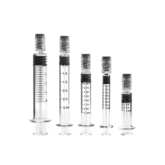 Suministros médicos de jeringa de 3 ml de vidrio duradero