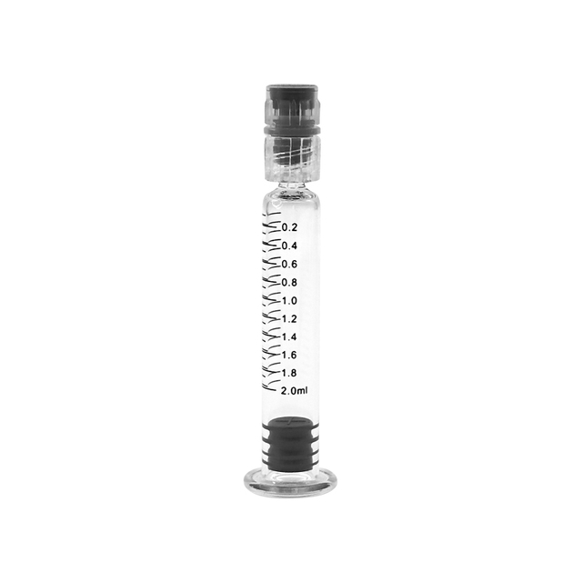 2 ml de jeringa hipodérmica médica de vidrio
